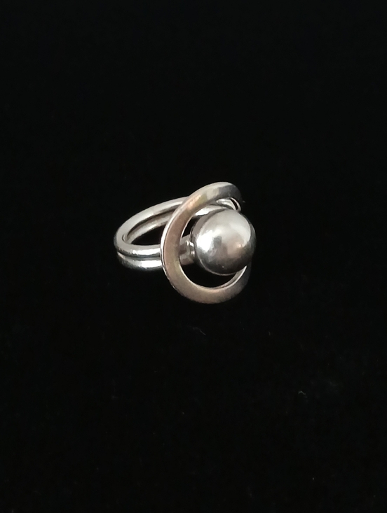 Source Unknown Jewelry - Vtg Mexico Silver 925 Orbital Design Ring Size 6.5